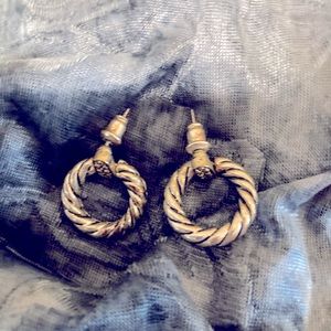 2 FOR $12      Earrings-post silver tone with circle dangle